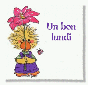 Gif animé un Bon lundi canard et fleur